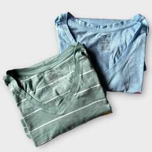 Two V-Neck Short Sleeve T-Shirts Both For $12 Medium *NWT* 100% Cotton